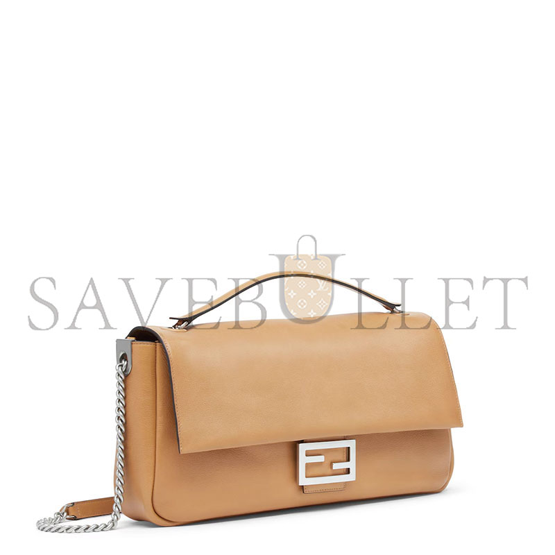 FENDI BAGUETTE CHAIN LARGE LEATHER BEIGE 8BR828AS7AF1QD3 (40*18.5*7cm)